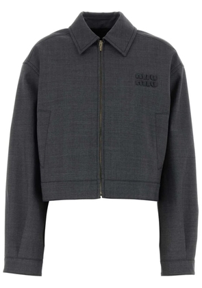 Miu Miu Prince of Wales check jacket - Grey