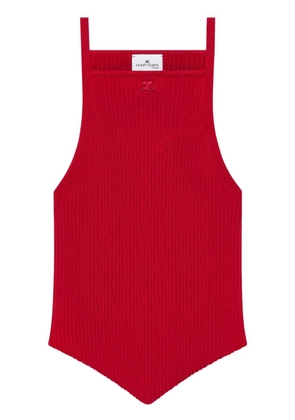 Courrèges ribbed-knit tank top - Red