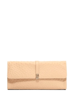 LouLou de Saison MOHINI ostrich-effect leather clutch bag - Neutrals