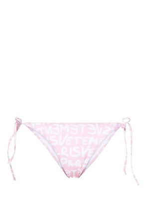 VETEMENTS logo-print bikini bottoms - Pink
