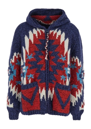 FRANTIC geometric pattern cardigan - Blue