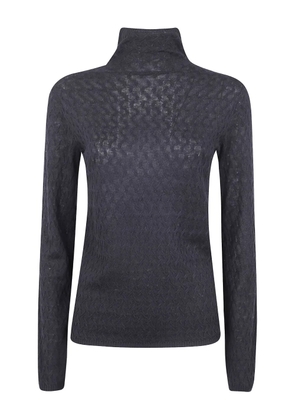 Seventy turtleneck patterned-knit sweater - Black