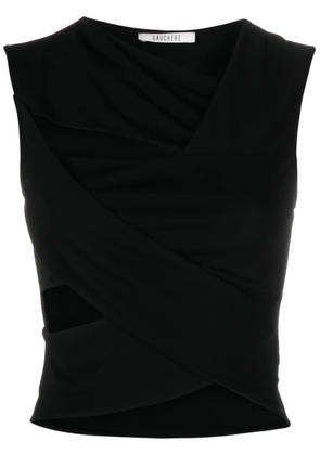 Gauchère asymmetric cutout crop top - Black