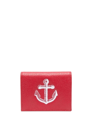 Thom Browne Anchor-embroidered leather cardholder