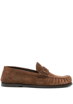 Saint Laurent suede loafers - Brown