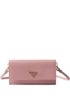 Prada enamel triangle logo mini-bag - Pink