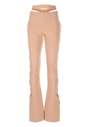 ANDREĀDAMO cut out-detail knitted flares - Neutrals