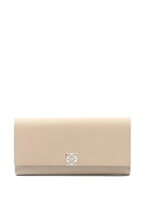 Loewe Pre-Owned 2010s Anagram continental logo-detail wallet - Neutrals