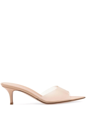 Gianvito Rossi Elle 55mm translucent mules - Neutrals