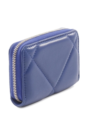 CHANEL Pre-Owned 2021 19 CC-logo quilted zip coin purse - Blue