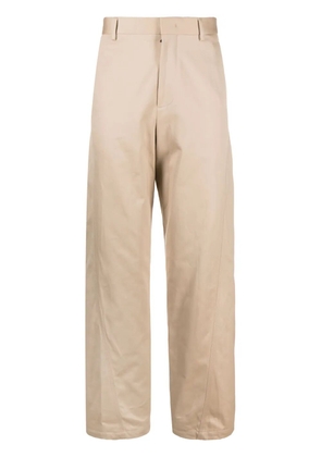 Lanvin Twisted cotton chino trousers - Neutrals