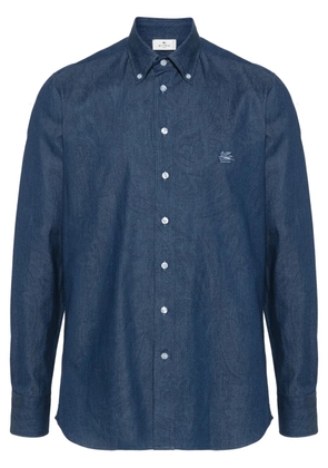 ETRO Paisley washed denim shirt - Blue