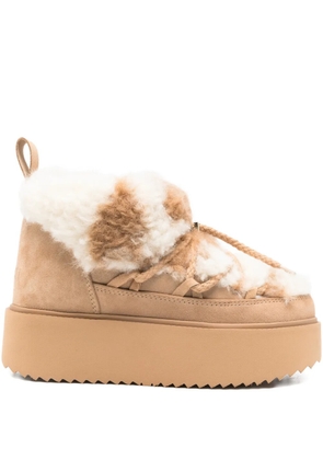 Inuikii 50mm Teddy platform shearling boots - Brown