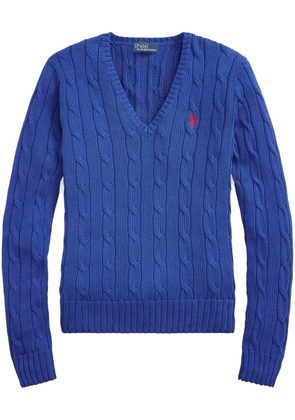 Polo Ralph Lauren logo-embroidered cable-knit sweatshirt - Blue