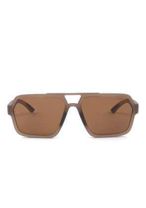 Prada Eyewear Linea Rossa rectangle-frame sunglasses - Brown