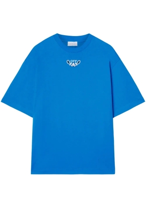 Off-White Arrow bandana-embroidered cotton T-shirt - Blue
