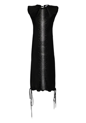 The Attico rhinestone-embellished midi dress - Black