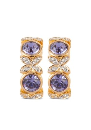 Susan Caplan Vintage 1980s D'Orlan Swarovski crystals clip-on earrings - Gold
