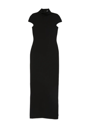 Solace London Lang high-neck short-sleeve maxi dress - Black