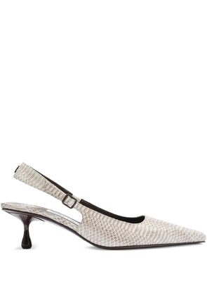 Jimmy Choo 50mm snakeskin-texture slingback pumps - ROCCIA