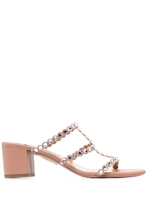 Aquazzura 55mm crystal-embellished open-toe sandals - Neutrals