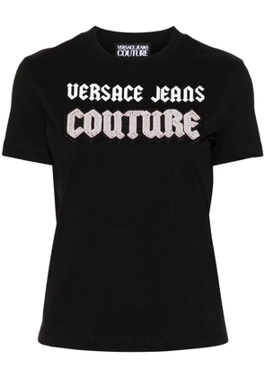 Versace Jeans Couture bead-embellished cotton T-shirt - Black