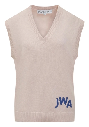 JW Anderson logo-intarsia vest - Pink