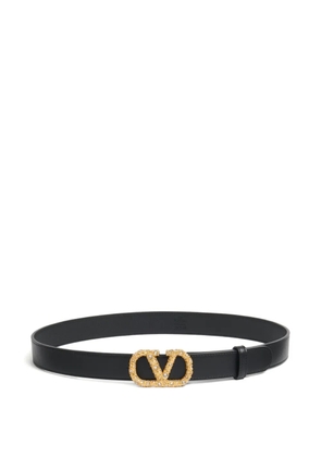Valentino Garavani 30mm VLogo Signature leather belt - Black