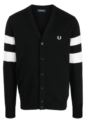 Fred Perry logo-embroidered button-up cardigan - Black