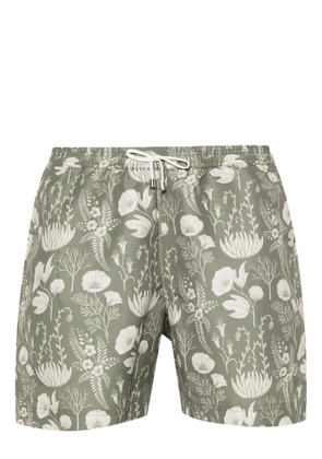 Sunspel leaf-print swim shorts - Green