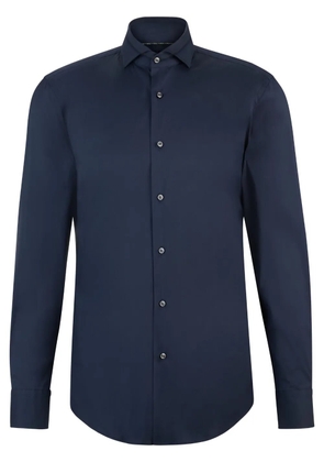 BOSS spread-collar poplin shirt - Blue