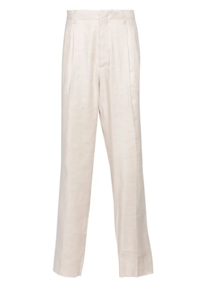 Lardini linen-blend tapered trousers - Neutrals