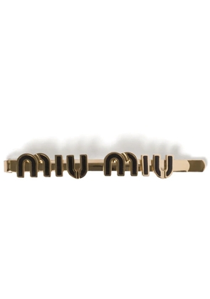 Miu Miu logo-lettering hairclip - Black