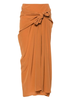 Ermanno Scervino pleat-detail silk skirt - Brown