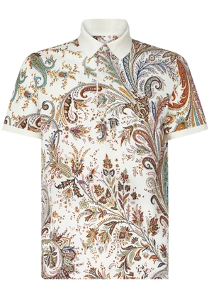ETRO paisley-print cotton polo shirt - White