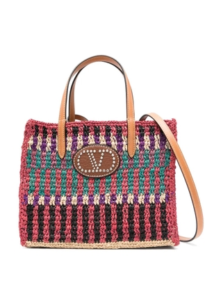 Valentino Garavani VLogo raffia tote bag - Pink