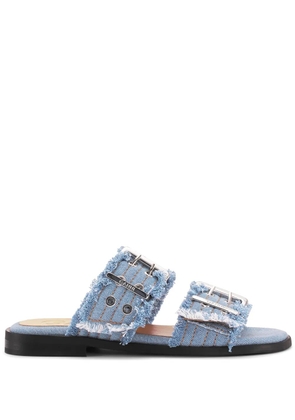 GANNI Feminine denim sandals - Blue
