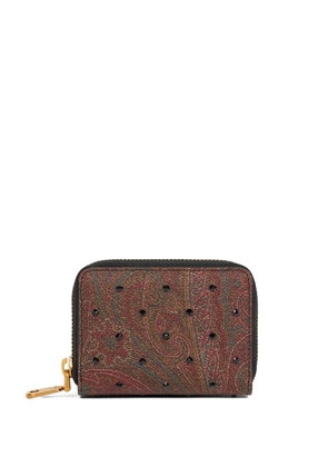 ETRO rhinestone paisley wallet - Brown