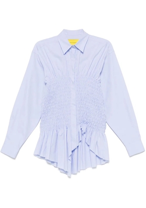 Marques'Almeida smocked shirt - Blue