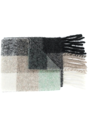 Acne Studios checked mohair-blend scarf - Black