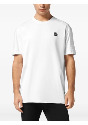 Philipp Plein quilted-panel round-neck T-shirt - White