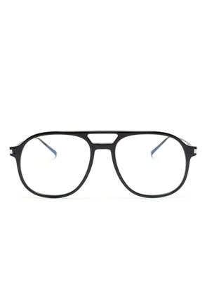 Saint Laurent Eyewear logo-debossed pilot-frame glasses - Black