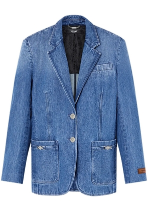 Versace single-breasted denim blazer - Blue