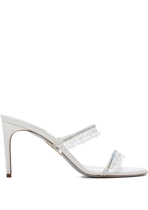 René Caovilla Chandelier crystal-embellished sandals - White