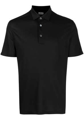 Zegna plain short-sleeved polo shirt - Black