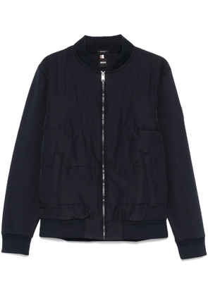 BOSS logo-patch bomber jacket - Blue