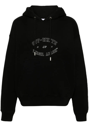 Off-White logo-print cotton hoodie - Black