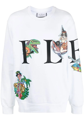 Philipp Plein logo-print crew neck sweatshirt - White
