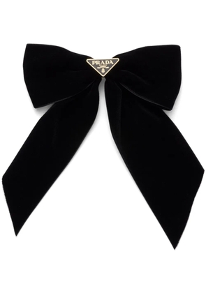 Prada velvet bow hair clip - Black