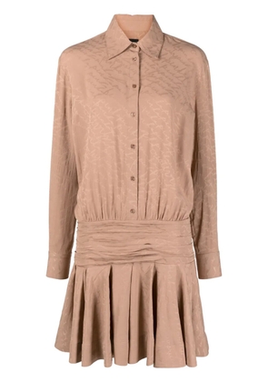 PINKO Arzach logo-jacquard shirtdress - Neutrals